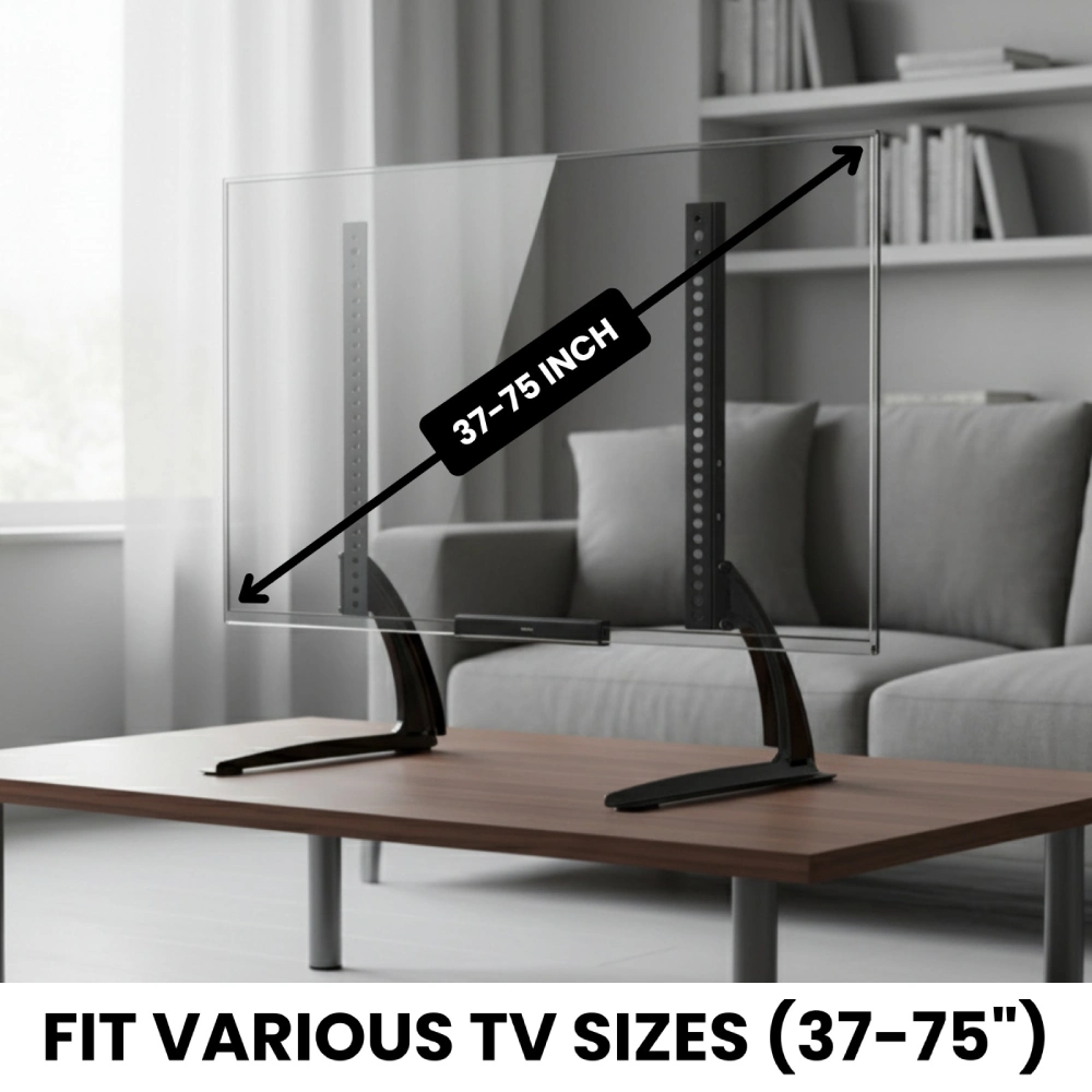 LED Table Top Leg Stand Bracket Riser Base Replacement with Height Adjustable for 32 to 75 Inch view 6